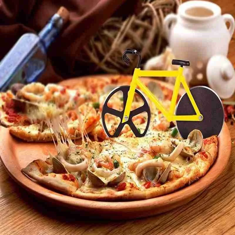 

Steel Pizza Knife Two-wheel Bicycle Shape Knives Pizza Bike Acessorios Knife Pizza Cutter Pizza Cutting Tool Roun H0X6