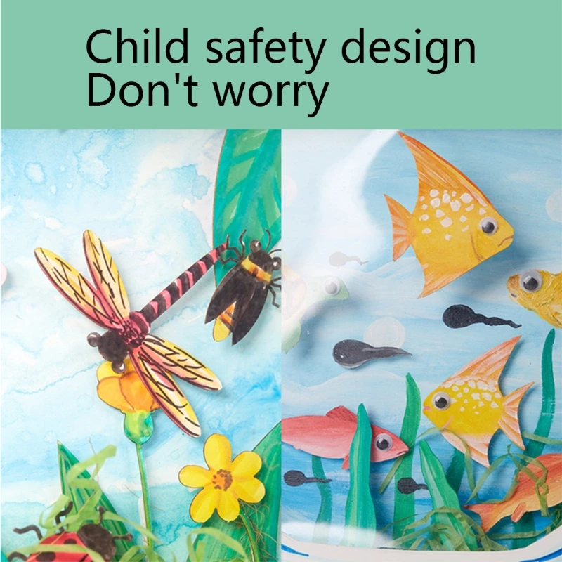 

W3JF 1Pcs Educational Handmade DIY World Craft Toys, Fish Insect Drawing Coloring Craft Kit for Kids Toddler