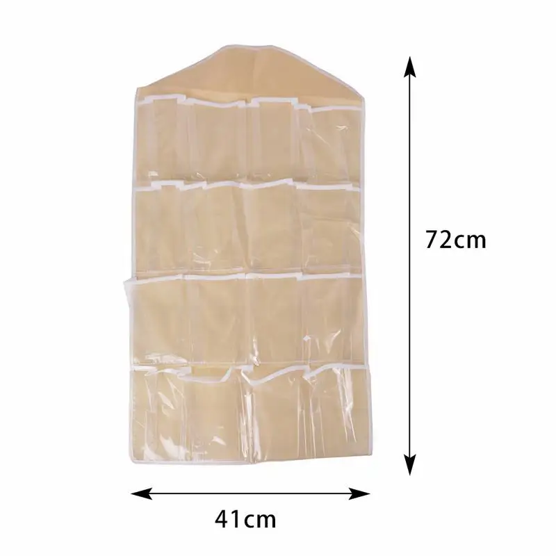 Дешевые 16 карманов прозрачный шкаф Органайзер висячая сумка бюстгальтер носки