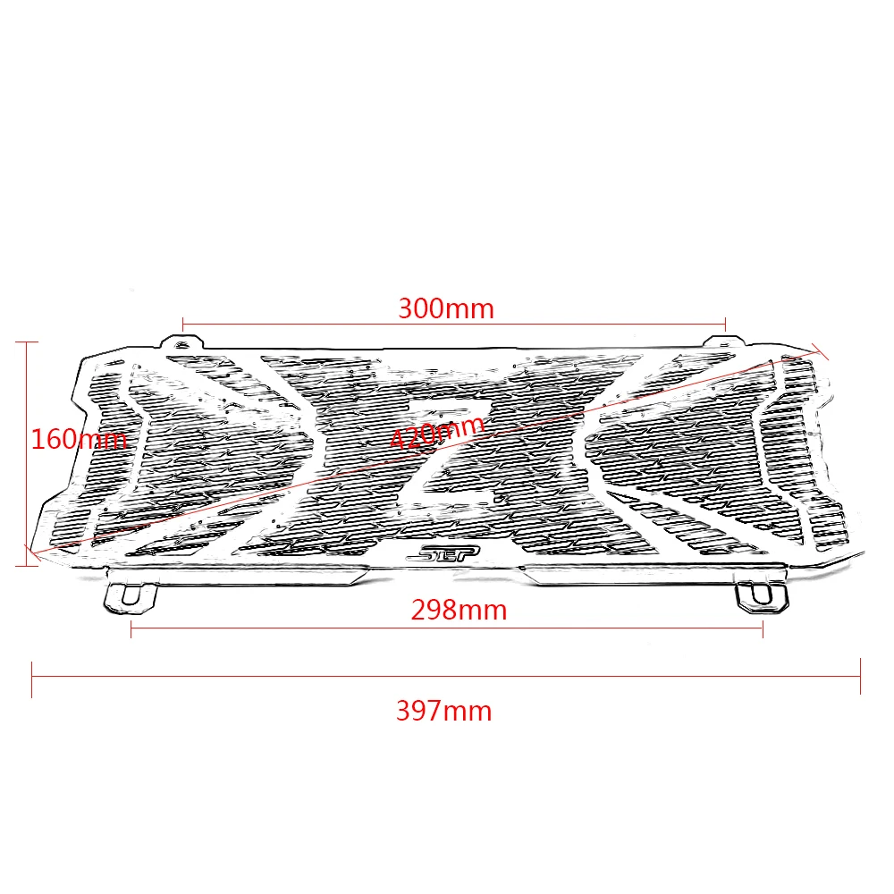 Увлажненная решетка радиатора из нержавеющей стали для мотоцикла Kawasaki Z650 2017