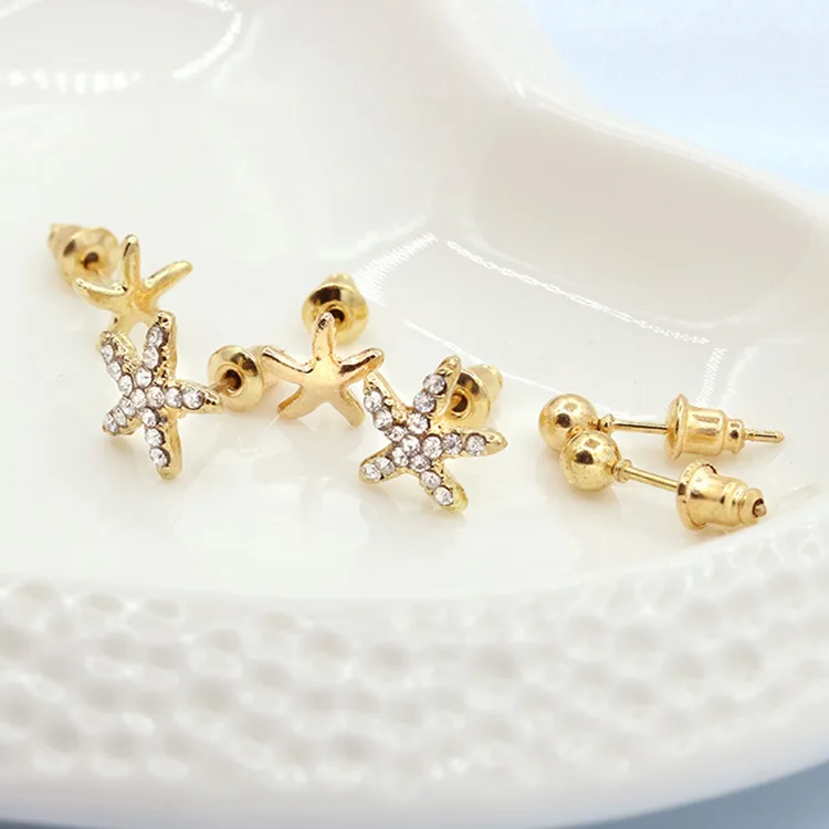 

1Pair Lucky Pentagram Piercing Stud Earrings For Women Cartilage Earrings Minimalist Zircon Jewelr