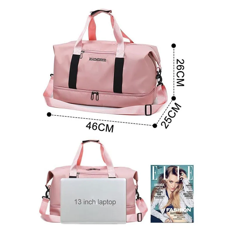 Woman Sports Bag Yoga Bags Women Fitness Sport Black Bag Backpacks Portable Travel Training Bag With Shoes Compartment