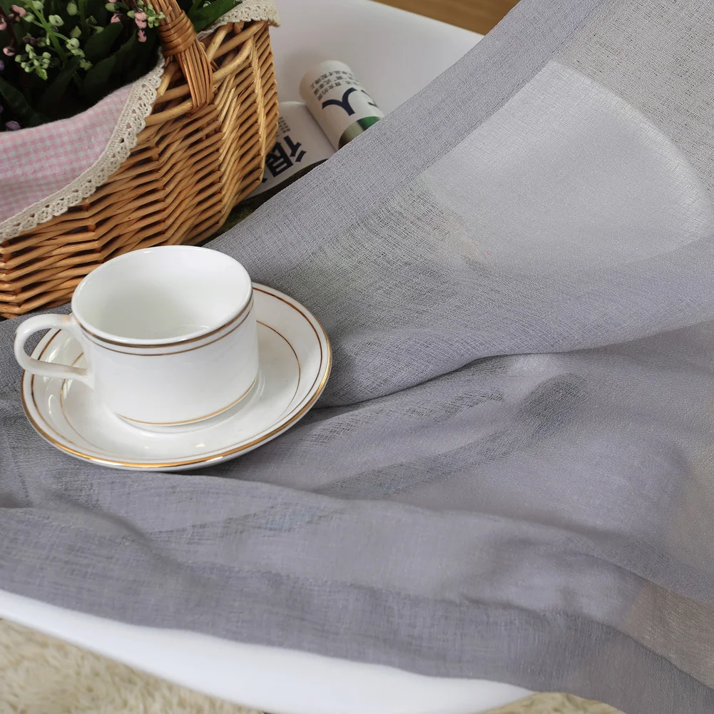 Дешевые серые тюлевые занавески прозрачные льняные s для гостиной спальни кухни