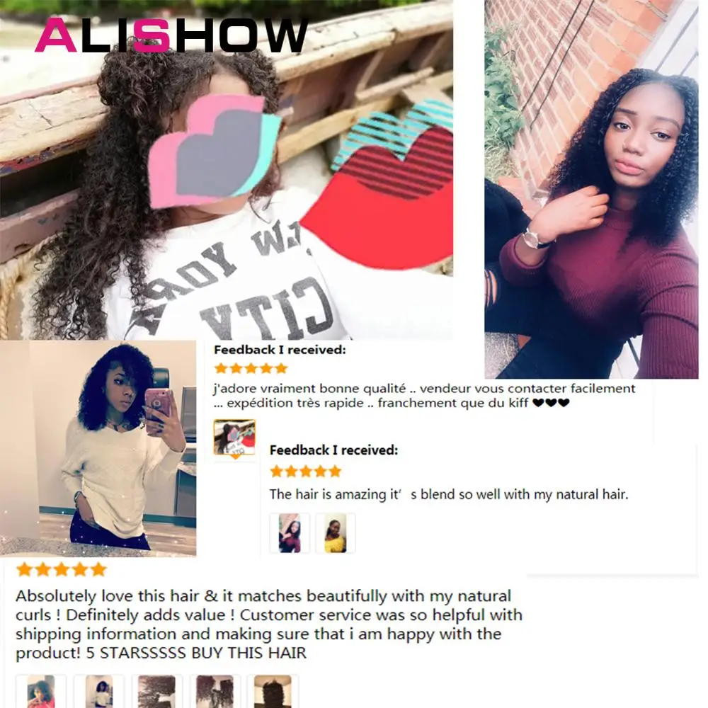 Alishow индийские афро кудрявый кудрявые плетения Волосы remy Клип В Пряди человеческих волос для наращивания натуральных Цвет волосы для наращивания на всю голову 10 шт./компл. 120G