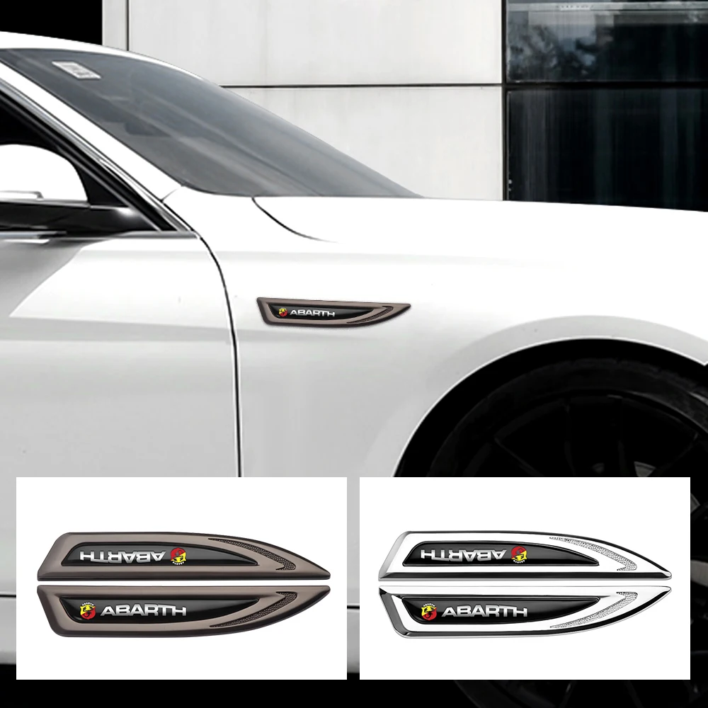 

2PCS Car Side Fender Emblem Body Trunk Metal Sticker For ABARTH Fiat 500 Punto Panda Tipo Idea Stilo Ducato Bravo Doblo Minibus
