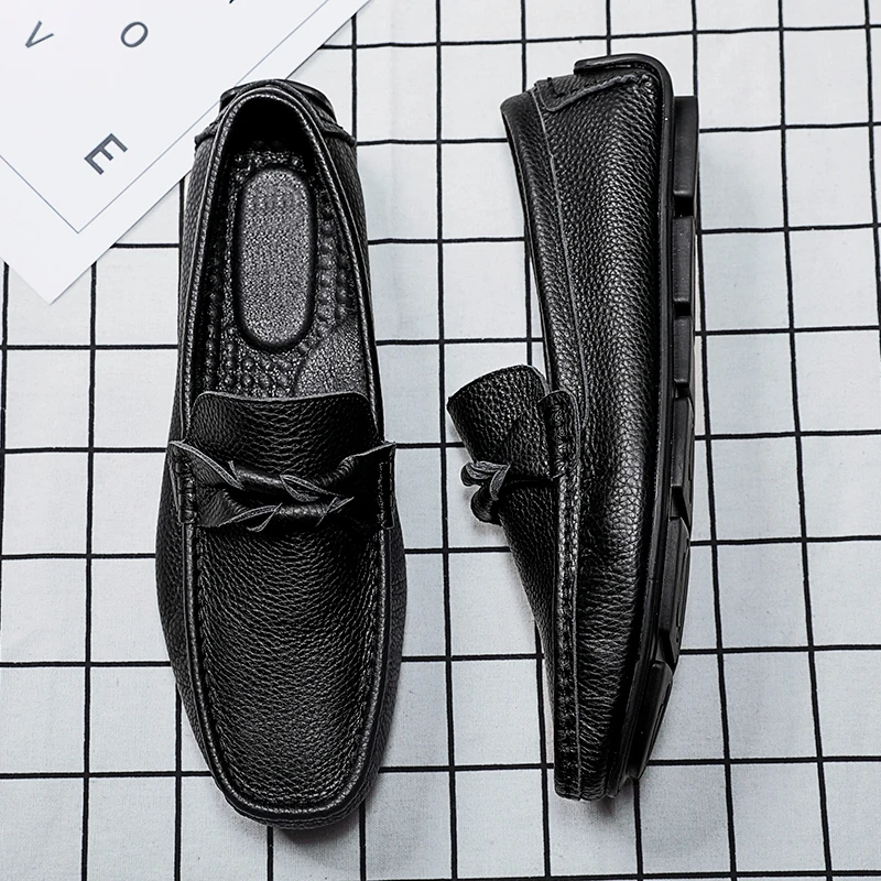 

Man Shoes Classic Fashion Italian Style Genuine Leather Men Loafers Slip-On Good Quality Men Luxury Shoes Lightweight Moccasins