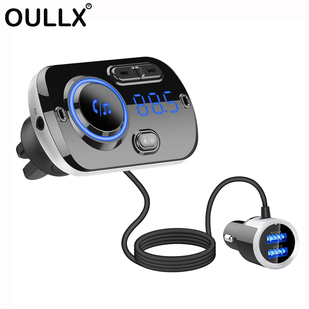 Автомобильное зарядное устройство USB Quick charge 3 0 с Bluetooth FM трансмиттером mp3 плеером