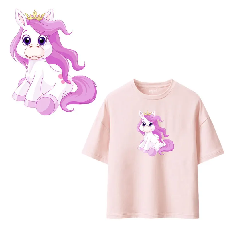 Мультяшные наклейки на одежду с единорогом термоклейкие нашивки сделай сам для