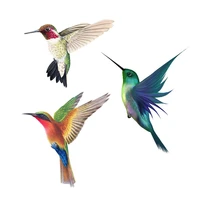 qcf46 beautiful hummingbird hand painted bird sticker for home decoration toilet sticker
