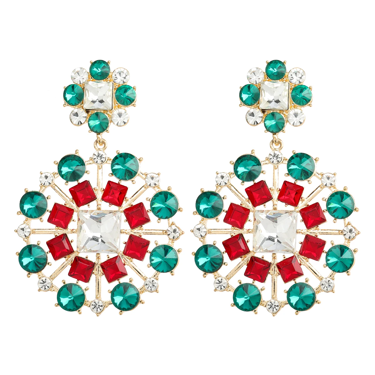 

Серьги Pauli Manfi2020 летние, разноцветные, стразы, круглые