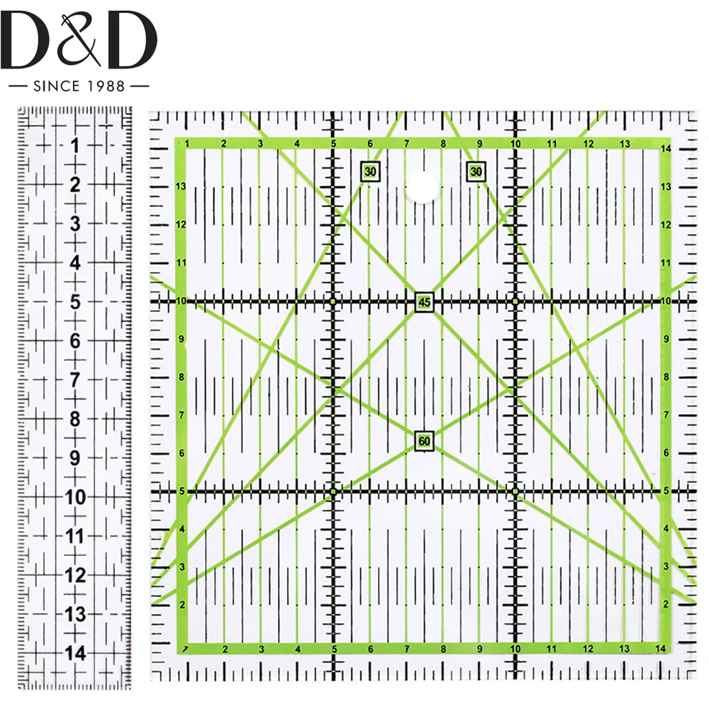 

D&D 15cm Quilting Patchwork Ruler Fabric Cloth Cutting Ruler Acrylic Sewing Rulers DIY Knitting Crafts Tailor Sewing Accessories