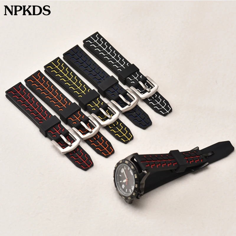 

Watch Accessories Silicone Men Sport Watchband Diving Waterproof Replacement Watchbands Strap Bracelets 20mm 22mm 24mm