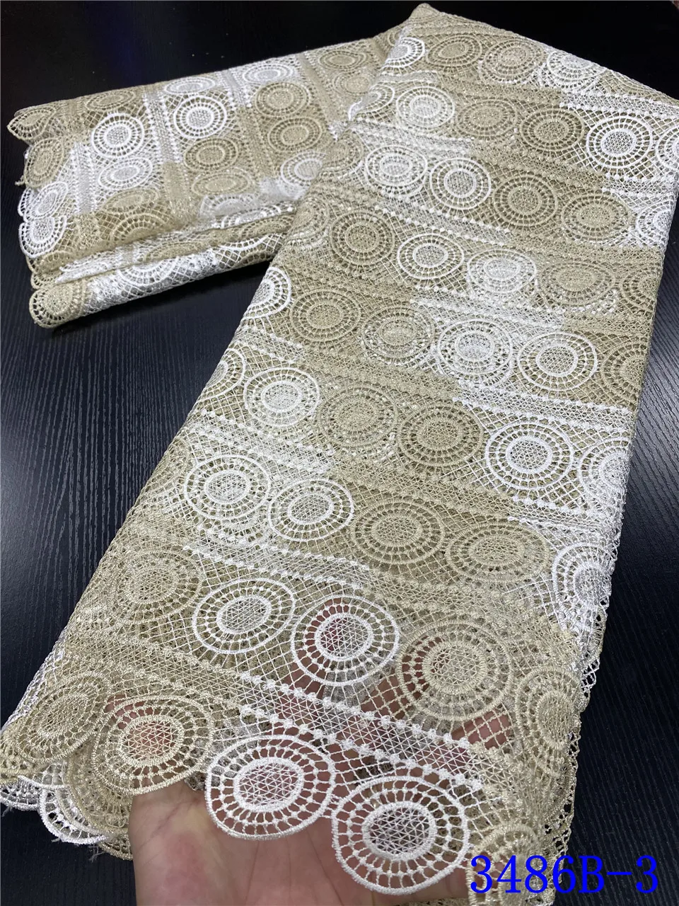 

New Arrivals African Cord Lace Fabric High Quality Cord Guipure Lace Water Soluble Lace for Party Wedding Sewing APW3486B