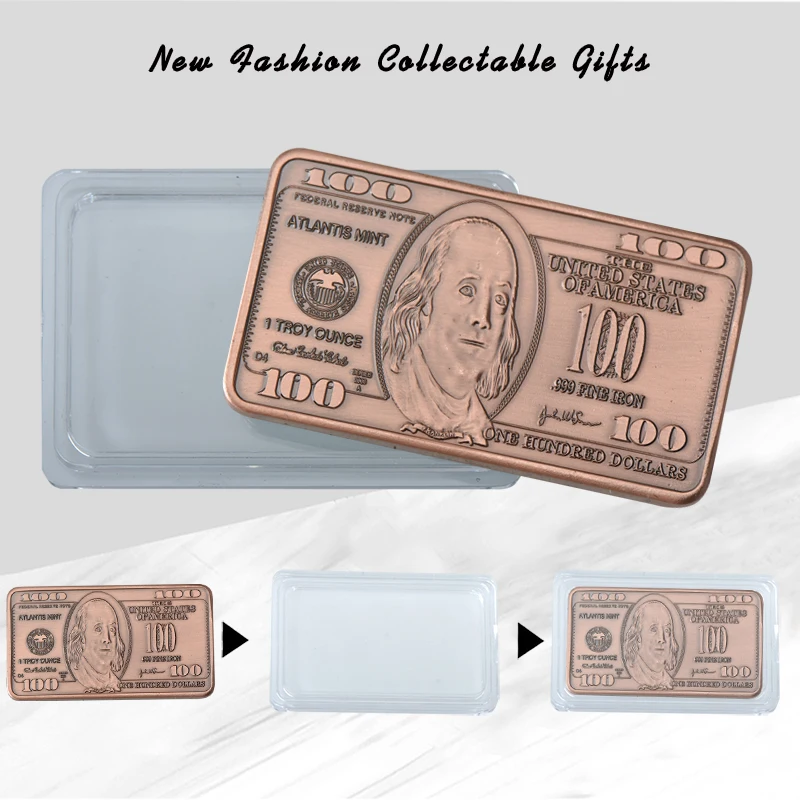5PCS WR 100 US Dollars Gold Coins Collectibles Silver Bullion Bar Challenge Coin America Original Souvenirs Gifts Dropshipping | Дом и сад