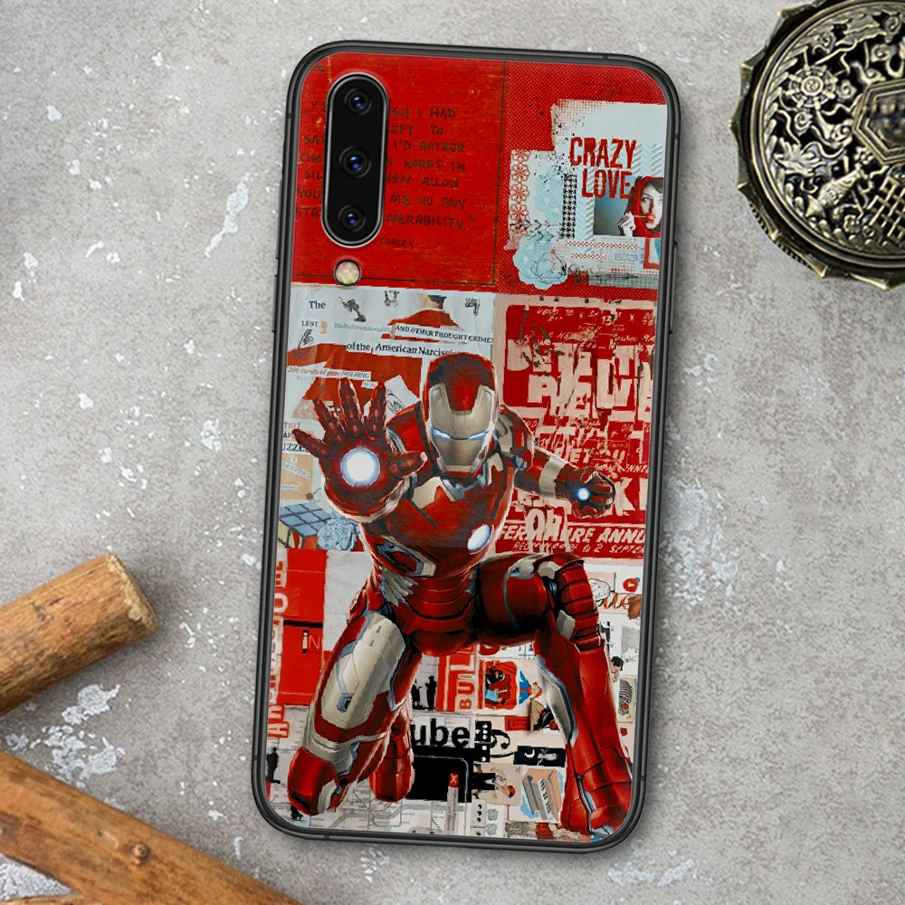 

Irons Man Super Hero Phone Case For Samsung Galaxy A 3 5 7 8 10 20 20E 21S 30 30S 40 50 51 70 71 black Back Painting Coque