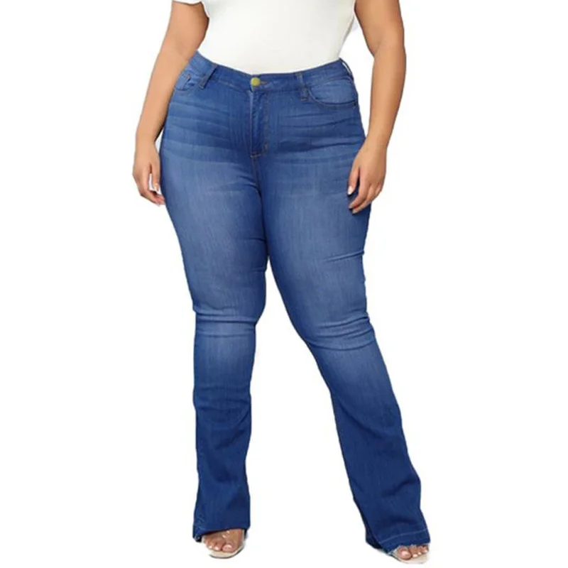 

Женские джинсовые брюки-ботинки, эластичные Облегающие расклешенные брюки