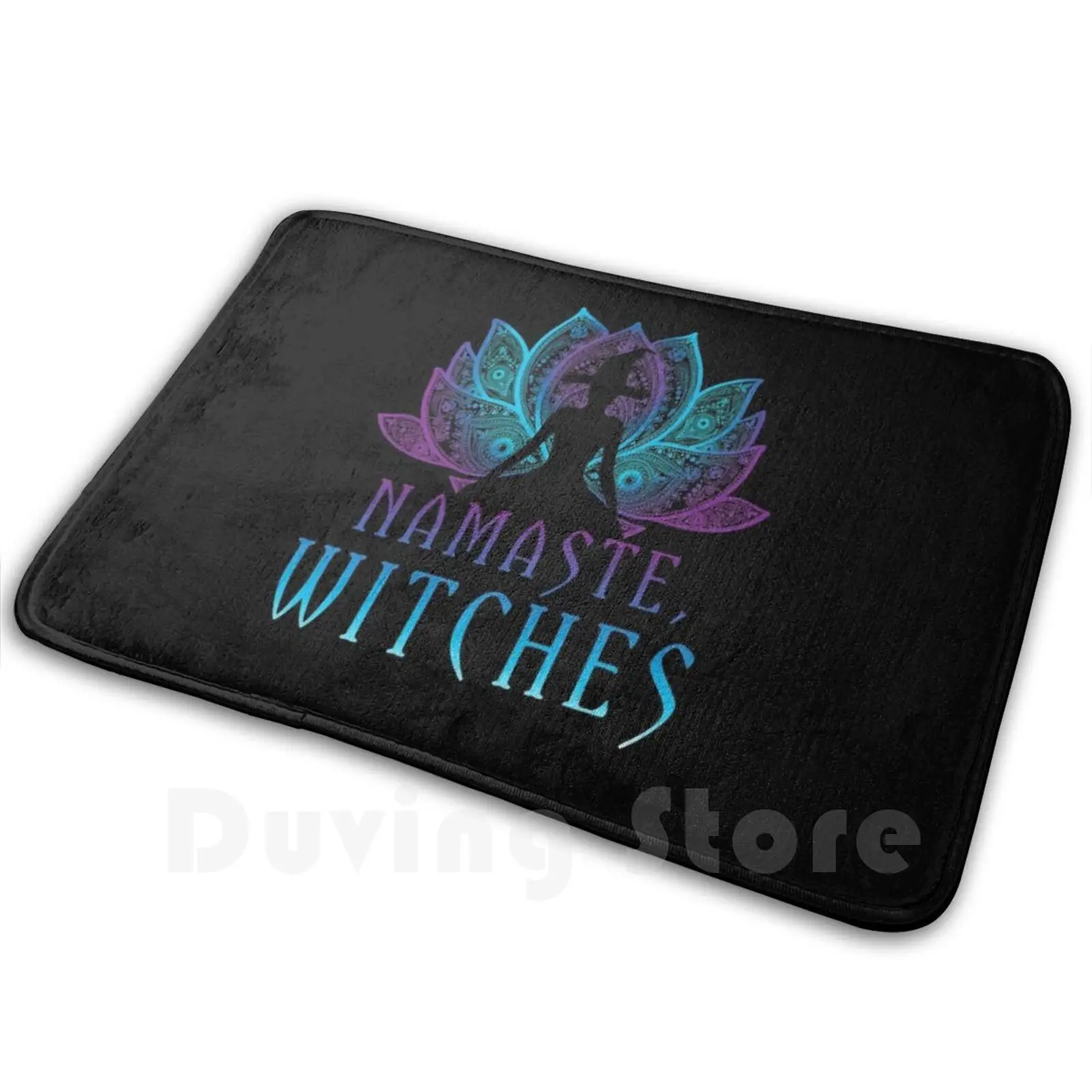 

Namaste Witches Funny Spiritual Pagan Yoga Halloween Art Mat Rug Carpet Anti-Slip Floor Mats Bedroom Namaste Witches Funny Zen