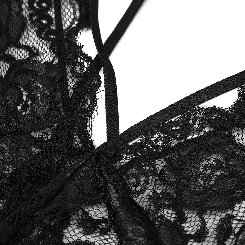 Новое женское сексуальное прозрачное кружевное Сетчатое боди Тедди с V образным