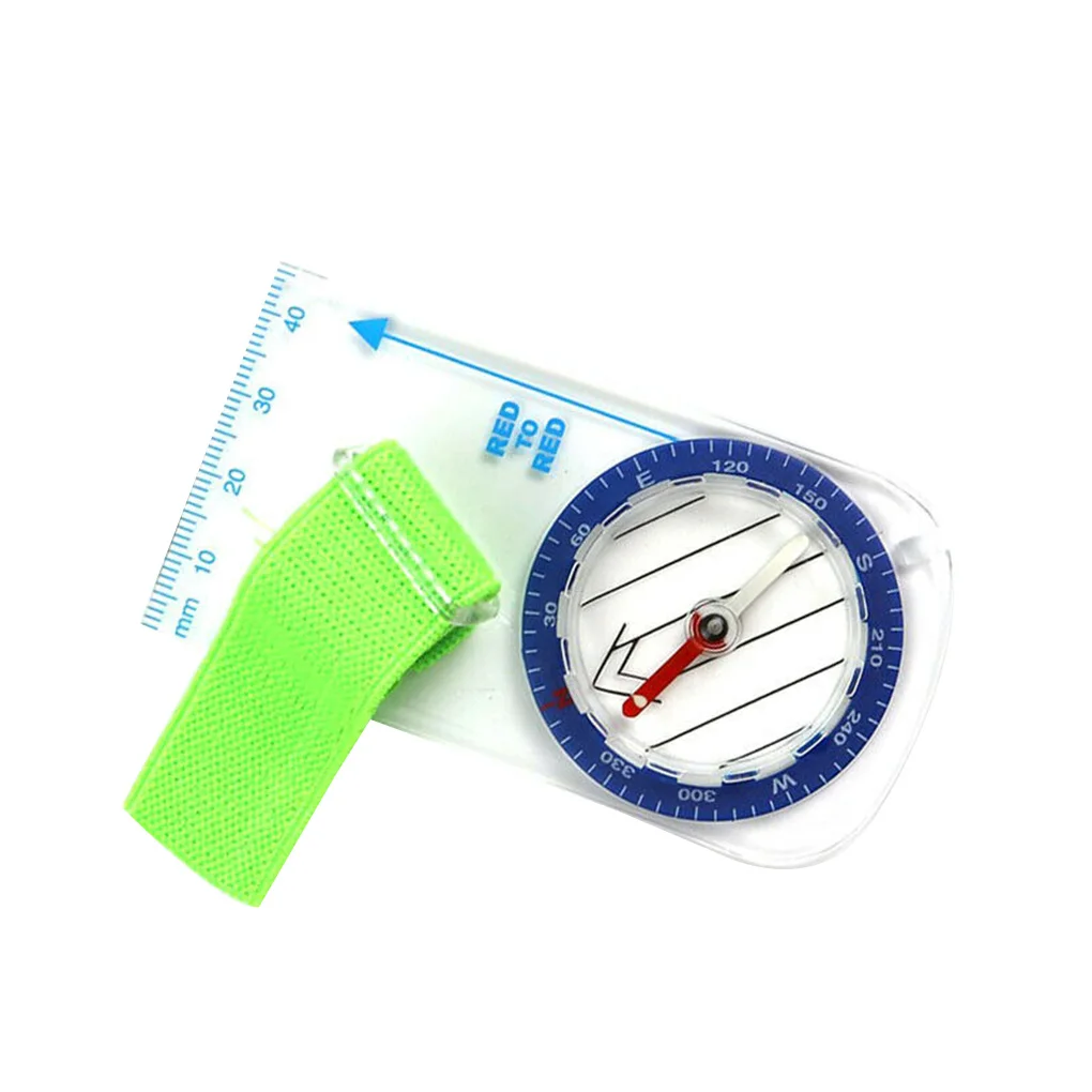 Портативный Открытый увеличительный компас линейка с лупой масштаб Скаут Пешие