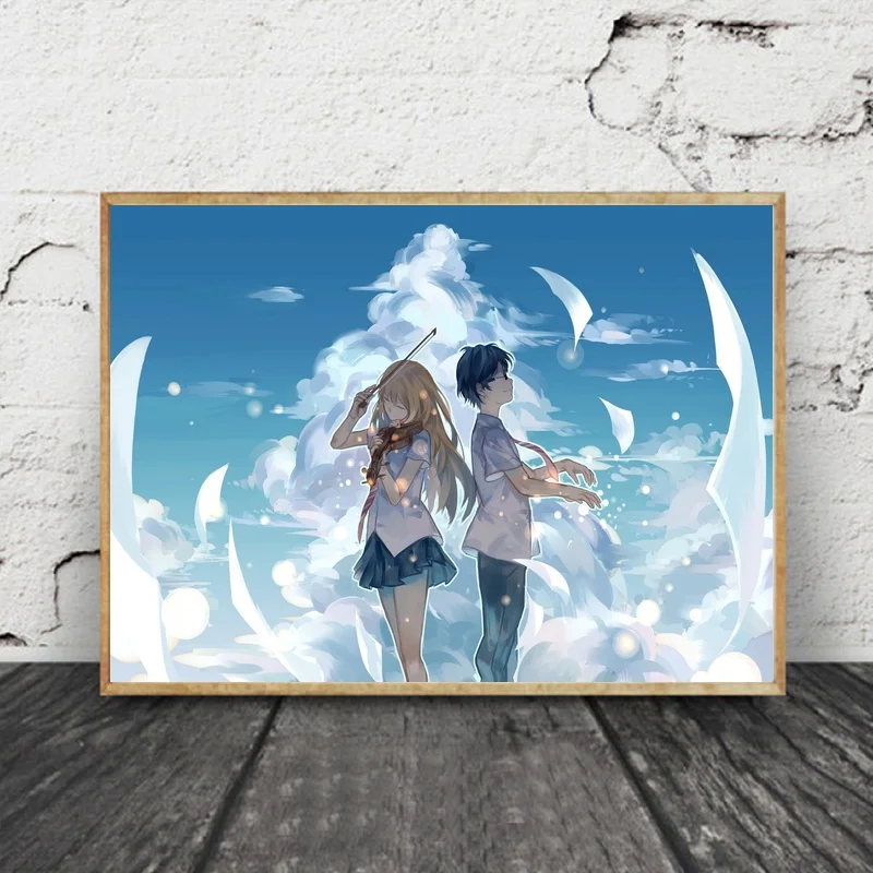 Настенная Картина на холсте домашний декор ваша ложь в апреле анимационный