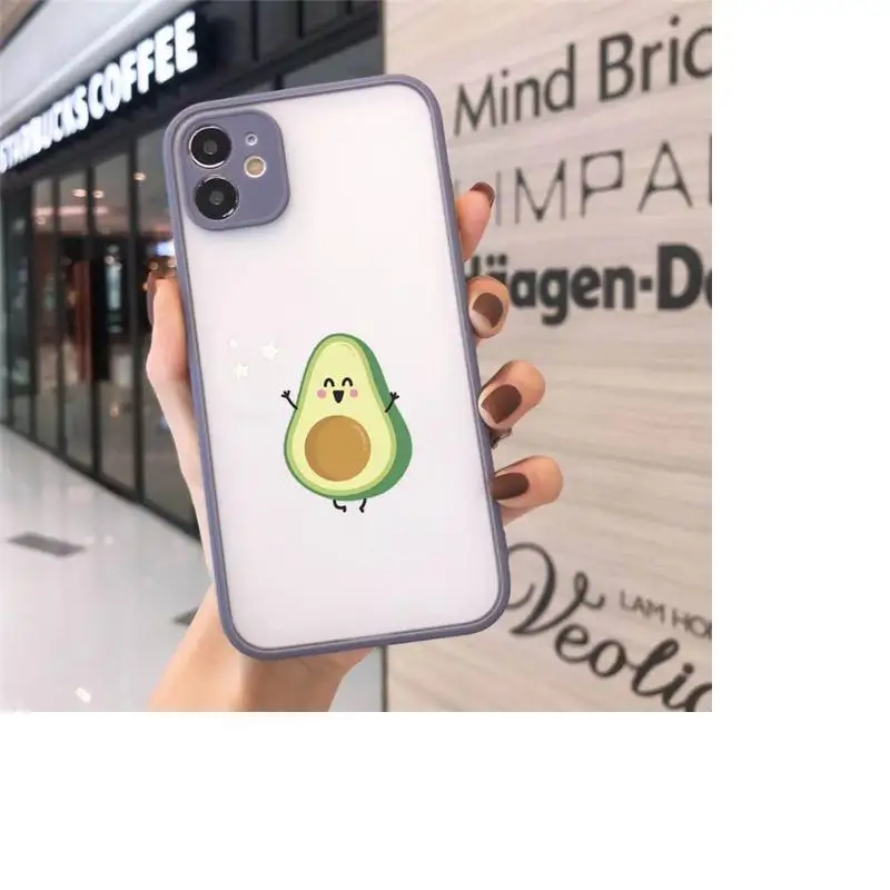 

Fruit Avocado cute Phone Cases Matte transparent For Gray iPhone 12 Mini 11 Pro XR XS Max 7 8 Plus X Back Cover