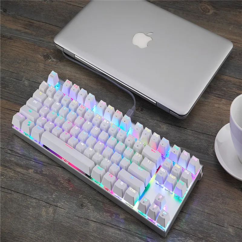 Motospeed CK101 Проводная Механическая клавиатура металлическая 87 клавиш RGB игровая