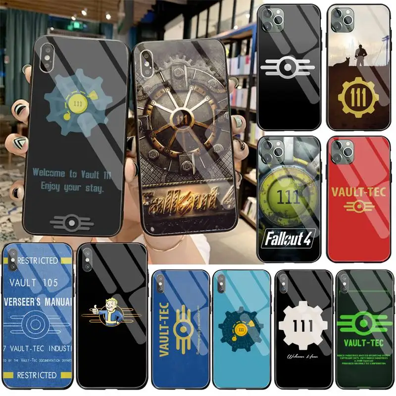 Fallout vault tec 111 милый блестящий чехол для телефона из закаленного стекла iPhone 11 Pro XR XS