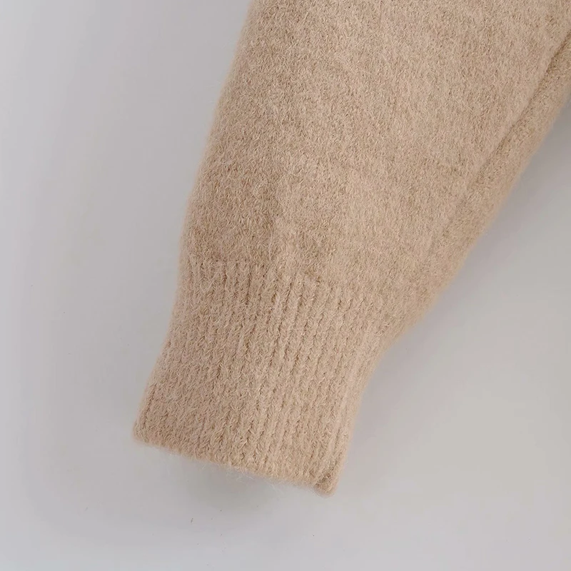 

PXALL Women Solid Color Twist Pocket Open Collar Mid-length Sweater Cardigan European And American Fashion Casual Loose Coat