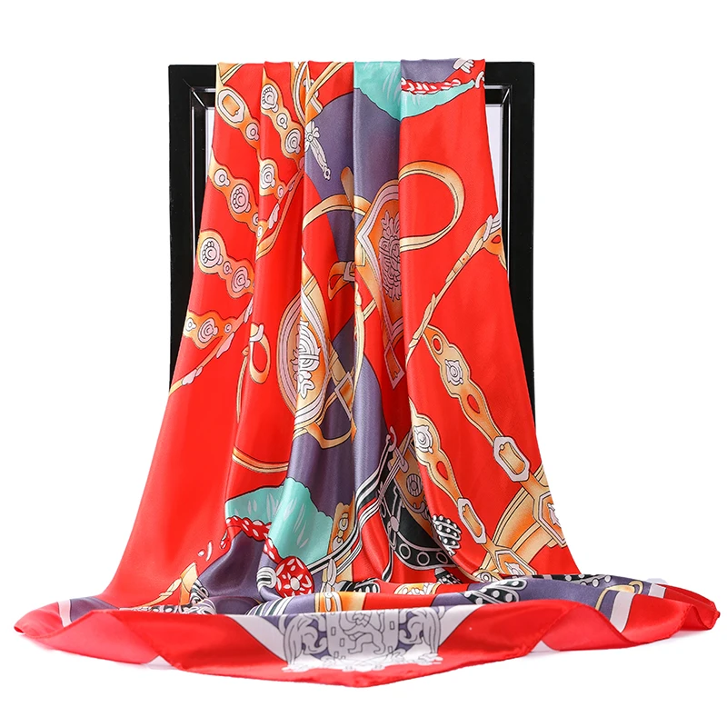 

Платок Шелковый женский, квадратный, с принтом, 90 х90