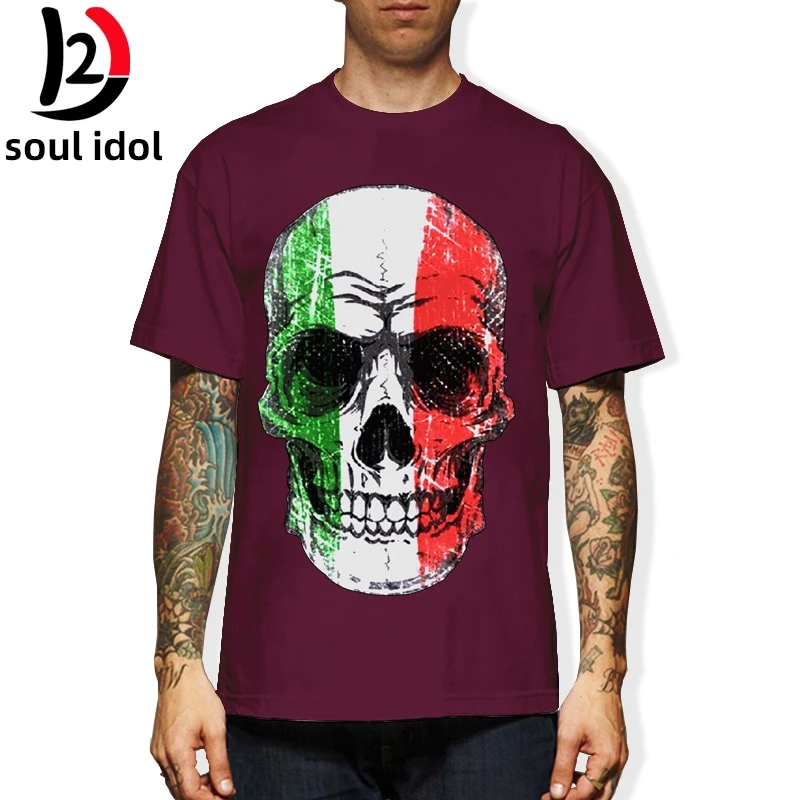 Футболка с черепом ITALIEN Italian Italiana TOTENKOPF FLAGGE EM WM S M L XL XXL Харадзюку модная