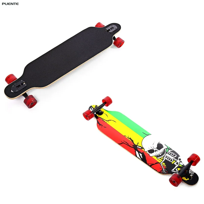 Модный скейтборд PUENTE длинный четырехколесный роликовый скутер дорожные
