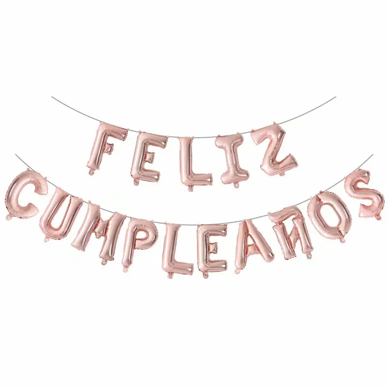 15 шт./компл. FELIZ cumpleaños письмо Фольга шар Испанский Русский алфавит День рождения