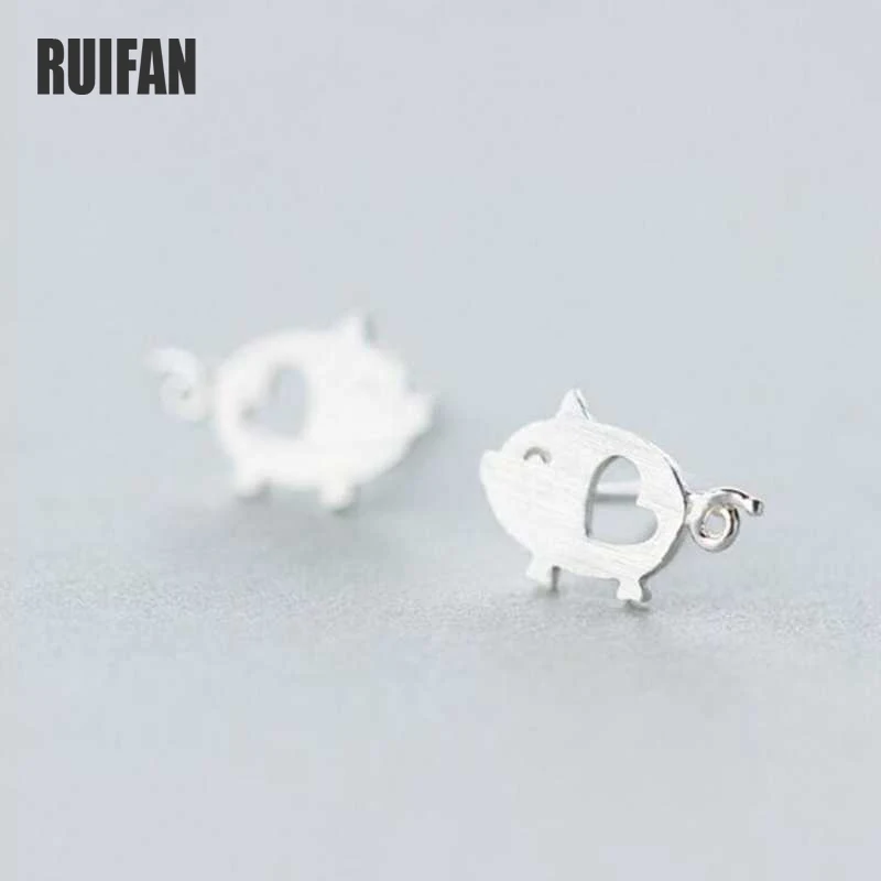 Ruifan 925 стерлингового серебра ювелирные изделия Модные милые миниатюрные 1.2cmX0.75cm