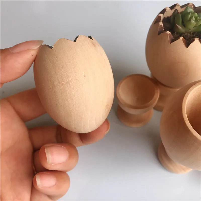 10 шт/5 шт Деревянный Мини-горшок для растений яичная скорлупа дизайн сделай сам