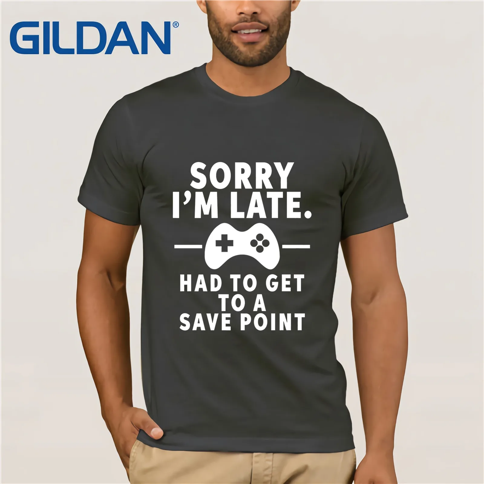 Мужская футболка с коротким рукавом Sorry I M Late Gamer забавная Футболка принтом