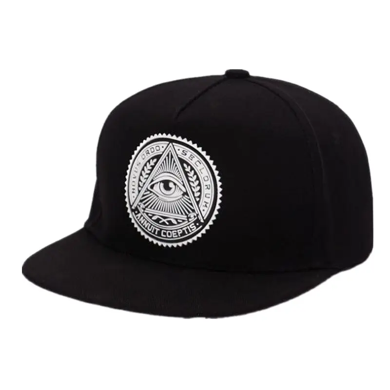 

New Fashion Round Label Triangle Eye Illuminati Snapback Caps Women Adjustable Baseball Cap Snapbacks Hip Hop Hats