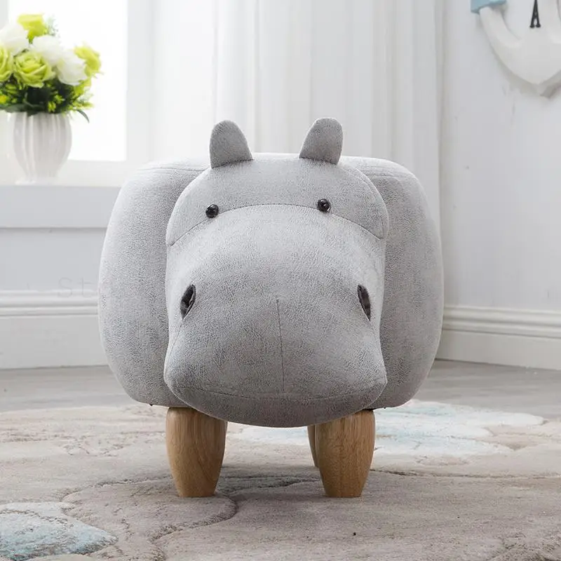 Твердой древесины для хранения пуф Творческий Бегемот обувь стул дивана