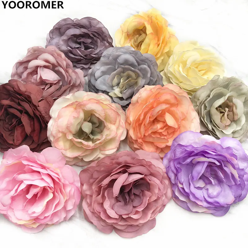 YOOROMER 5 шт. Искусственный Пион Цветочная головка ваза для дома цветочное украшение