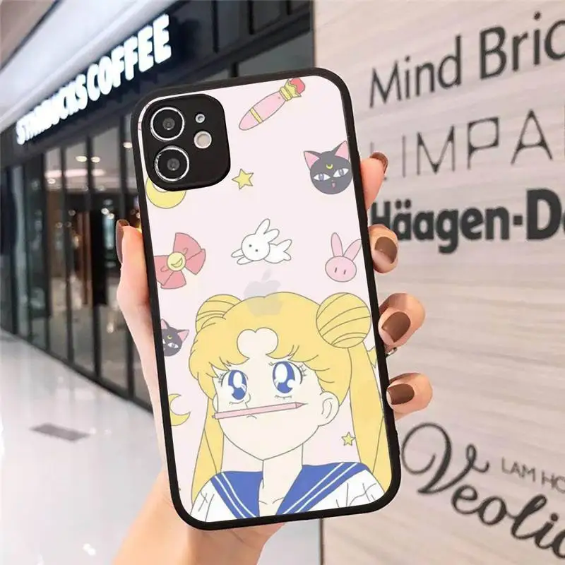 

Sailor Moon Ice cream Hot Cartoon Phone Case Matte Transparent for iPhone 7 8 11 12 s mini pro X XS XR MAX Plus cover funda