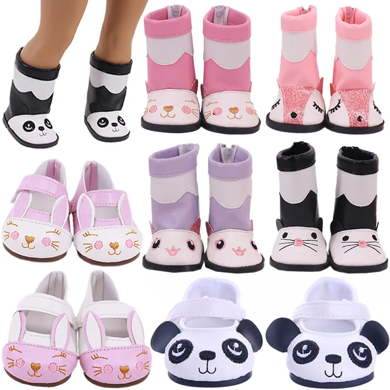 

7cm Doll Shoes Boots Kitty Cat Panda Baby Shoes For 18 Inch American&43Cm New Born Baby Doll Accessories Generation Girl`s Toy