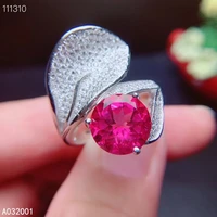 kjjeaxcmy fine jewelry natural pink topaz 925 sterling silver adjustable gemstone women ring support test fashion