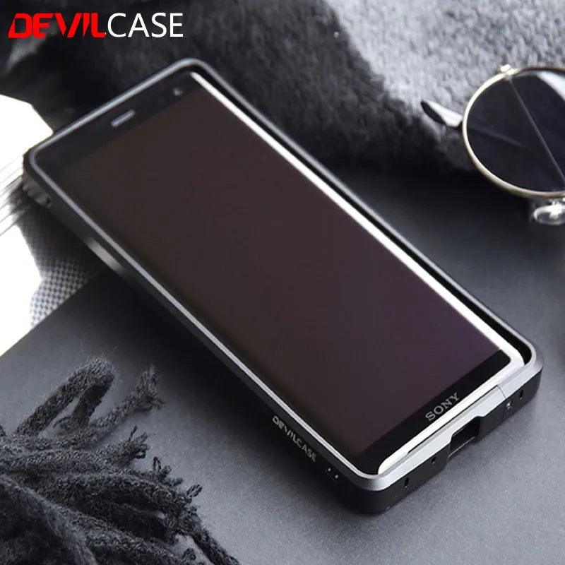 DEVILCASE для SONY XZ3 6,0 дюймов дисплей Мобильный телефон бампер рамка Чехлы алюминиевый сплав металлический мобильный телефон кожа для Xperia XZ3