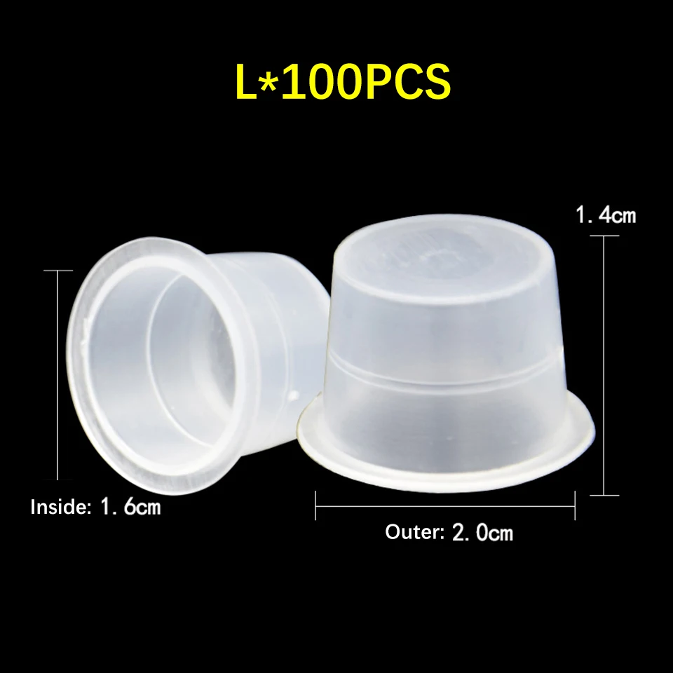 Чернила для татуировки чашка пигмента 100 шт. Большое среднее маленькое цветное