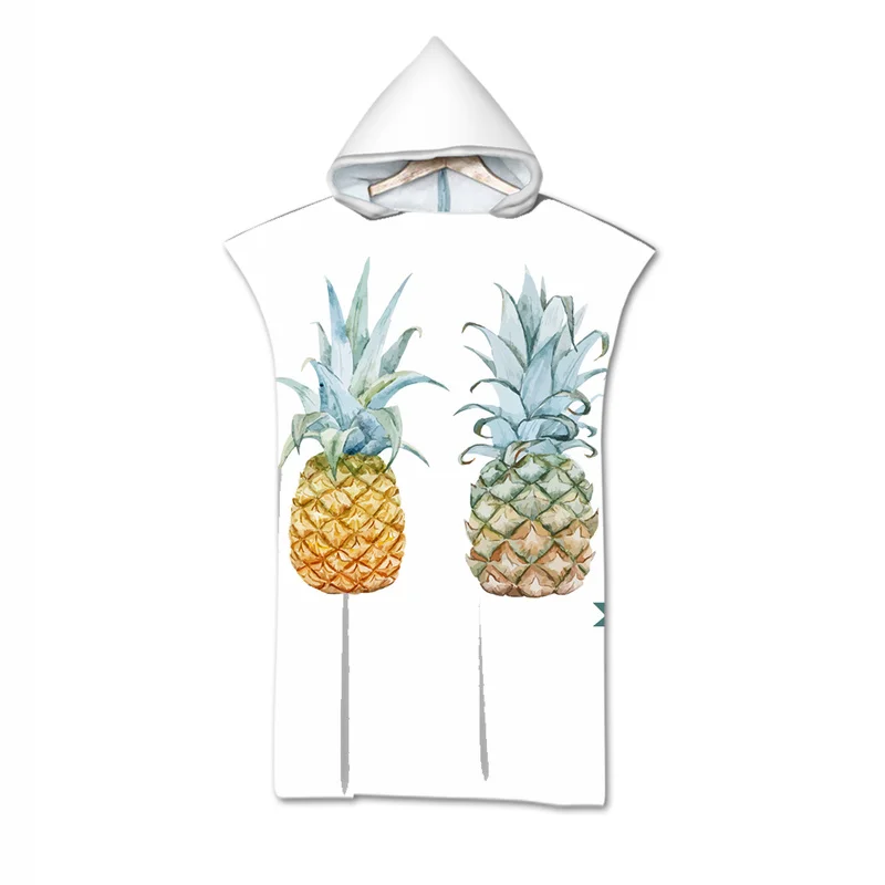 

New leaves geometry Towel Adult Microfiber Dressing Robe Hooded Bath Towel Swimming Surfing Beachwear