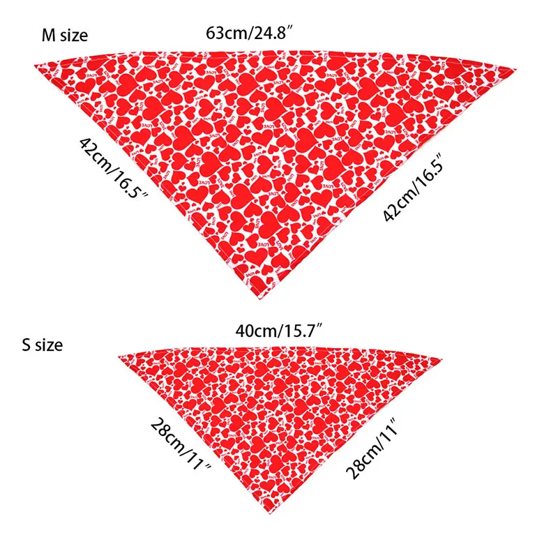 

Valentine's Day Dog Bandana Love Heart Dog Accessories For Large Dog Scarf Labrador Doberman Bibs Cute Pet Dog Triangle