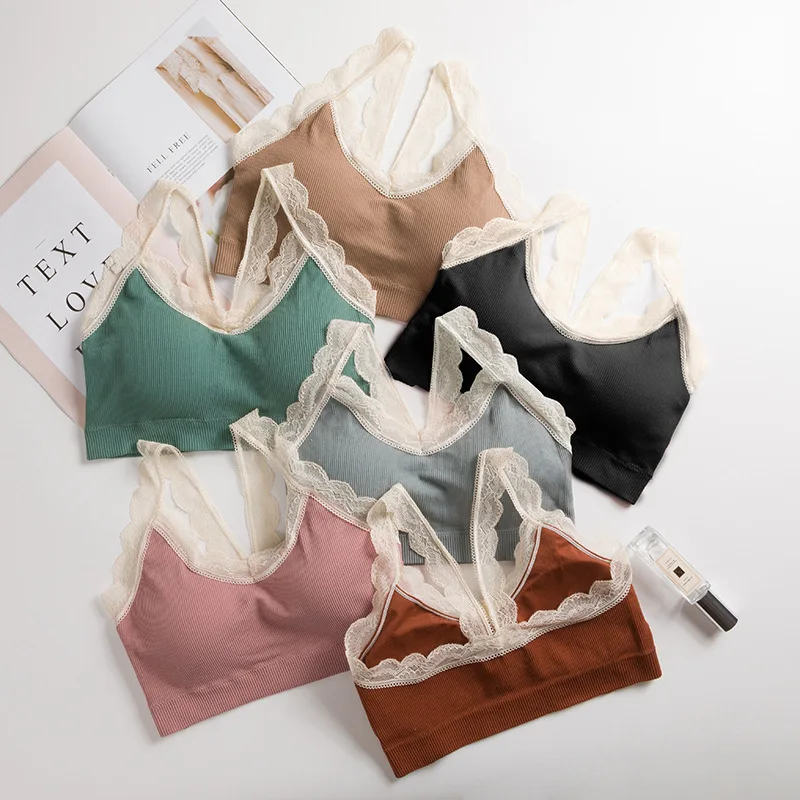 Мягкий удобный бюстгальтер женский кружевной сексуальный без косточек женское