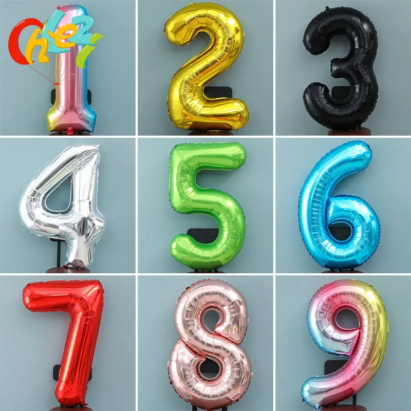 

40Inch Large Number Foil Balloons Digital 0-9 Helium Globos Rose Gold Pink Wedding Birthday Party Decoration Kids Baby Shower
