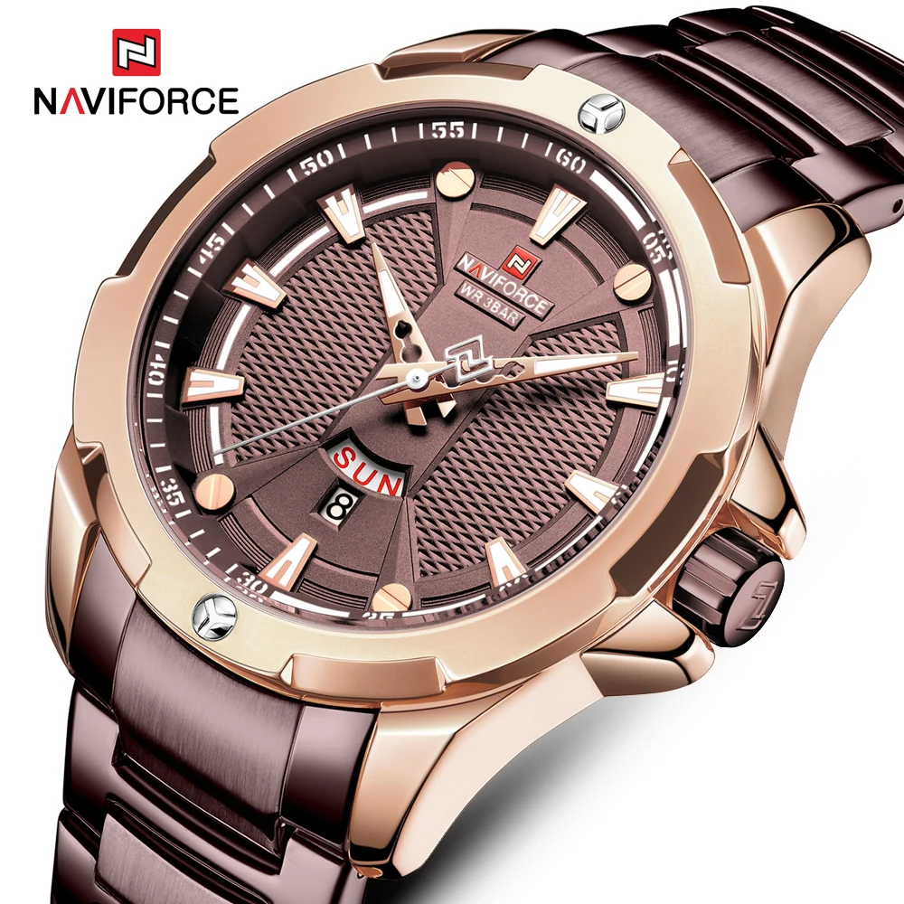 Часы наручные NAVIFORCE Мужские кварцевые модные роскошные брендовые
