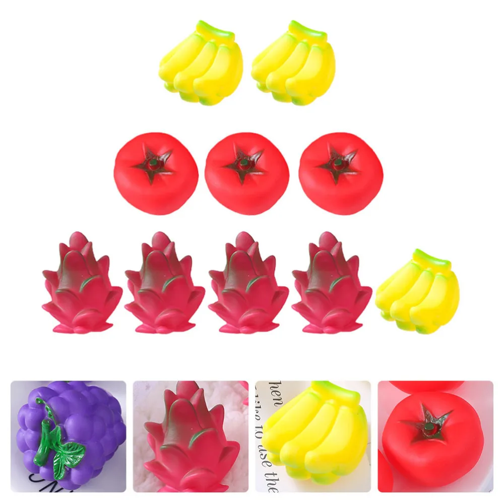 

10Pcs Stress Squeeze Voice Toys Simulated Vegetables Fruit Bath (Random Type)