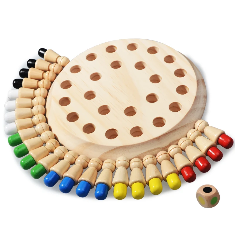

Kids Montessori Educational Wooden Toys Learning Color Sensory Toys Memory Match Stick Chess Puzzle Game Party Game For Children